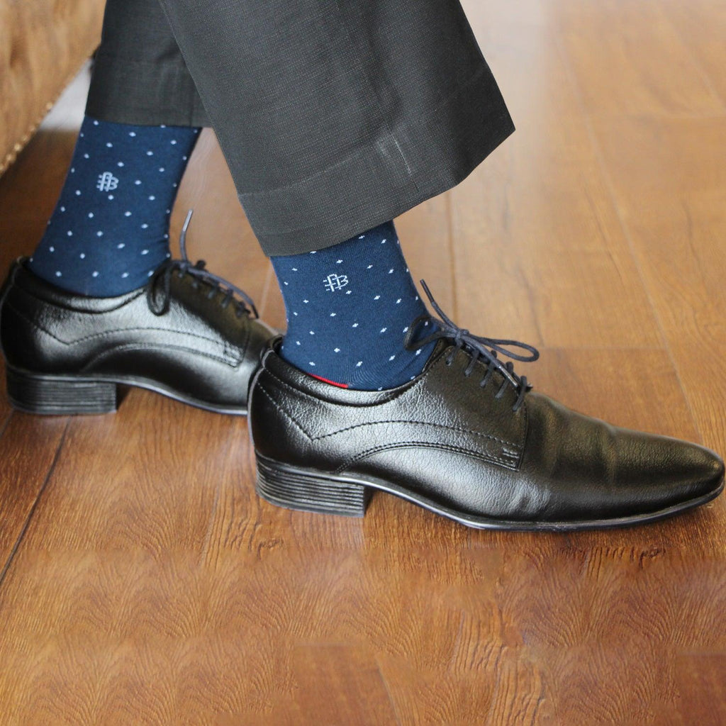 Navy Molecule formal socks for men