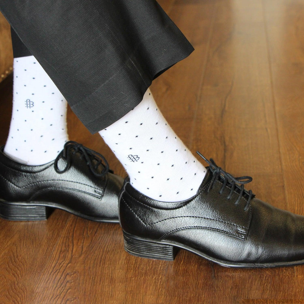 Premium White molecule formal socks