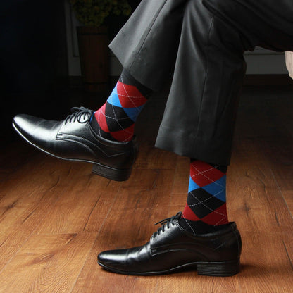 Men's Cotton Argyle Designer Signature Socks - Pack Of 3