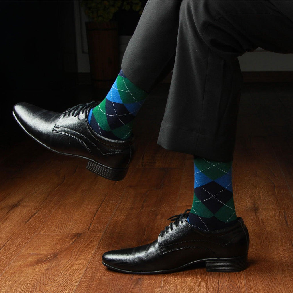  Argyle Designer Signature Socks For Men