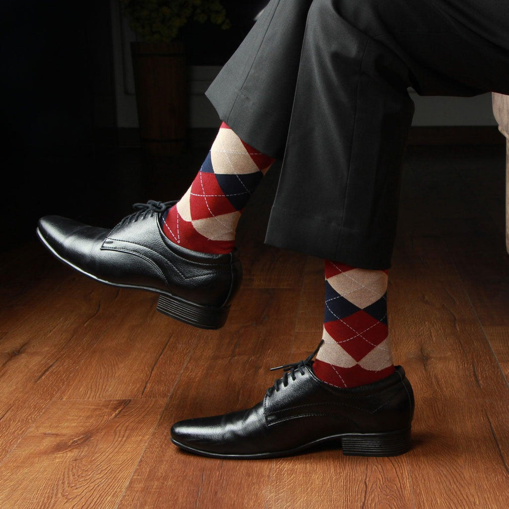 Men's Cotton Argyle Designer Signature Socks