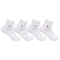 Men Cotton White Centre Motif Socks- Pack of 4
