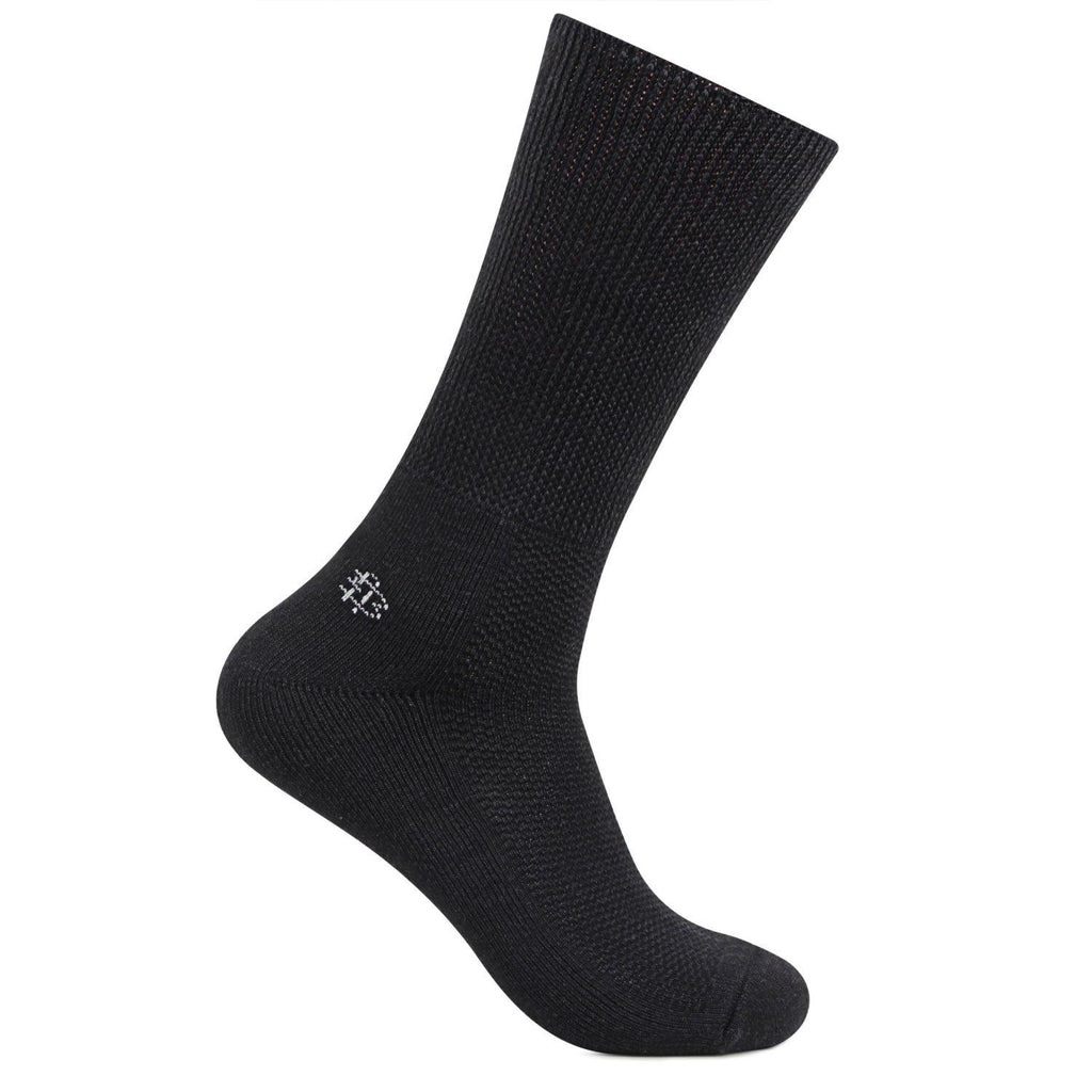 Men's Crew Length Diabetic Socks (Black) - Bonjour Group
