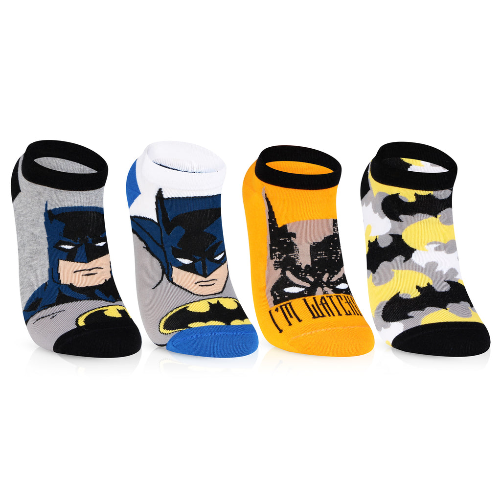 Batman Unisex No Show Cotton Socks - Pack of 4