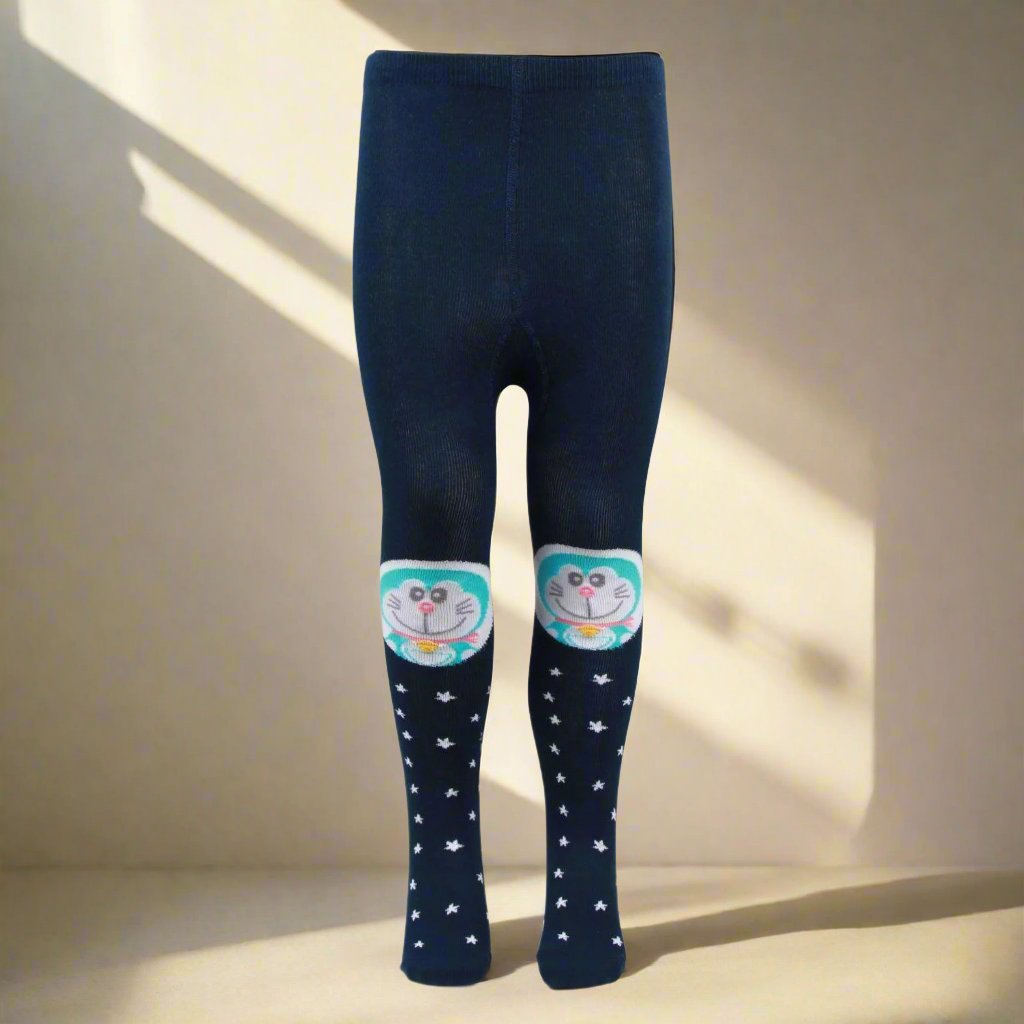 Doraemon Printed Knitted Tights For Baby Girls & Baby Boys