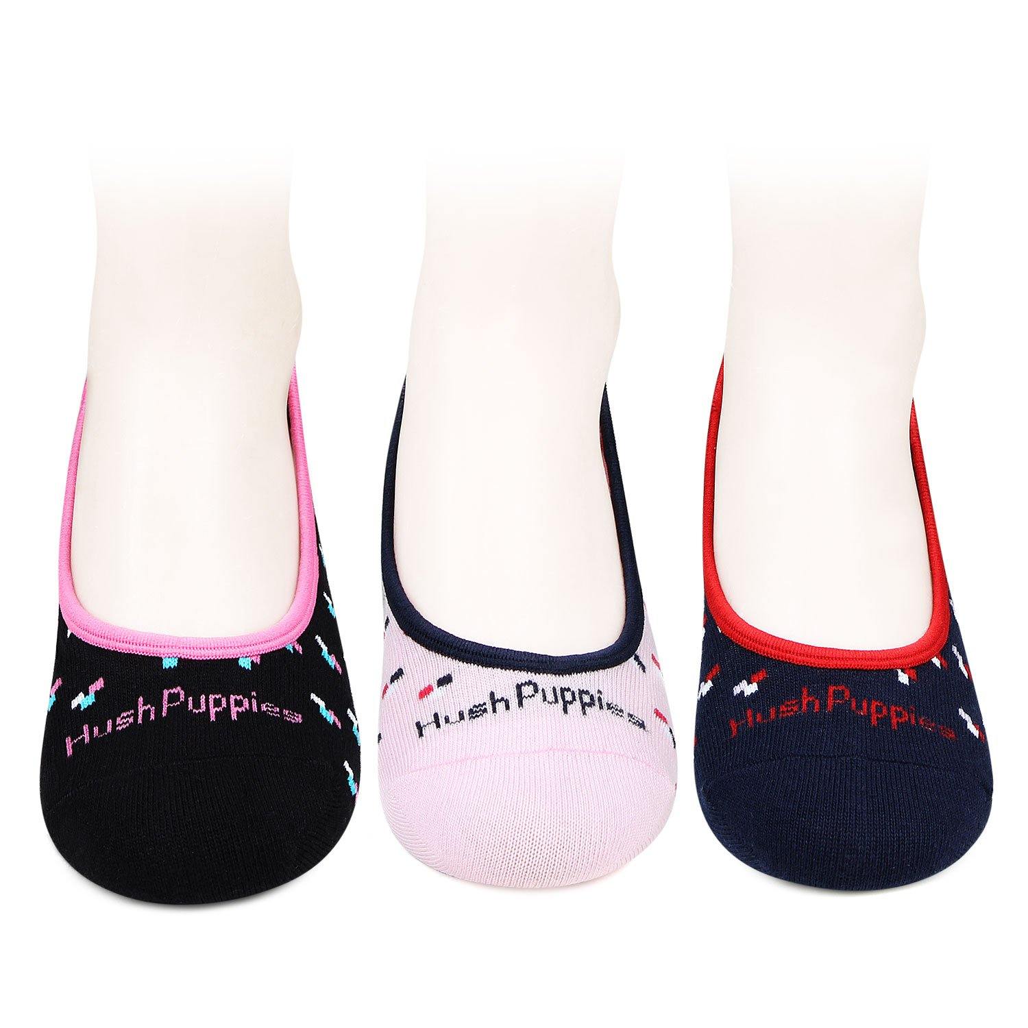 Hush Puppies Women's  Multicolored Loafer Socks - Pack of 3 - Bonjour Group