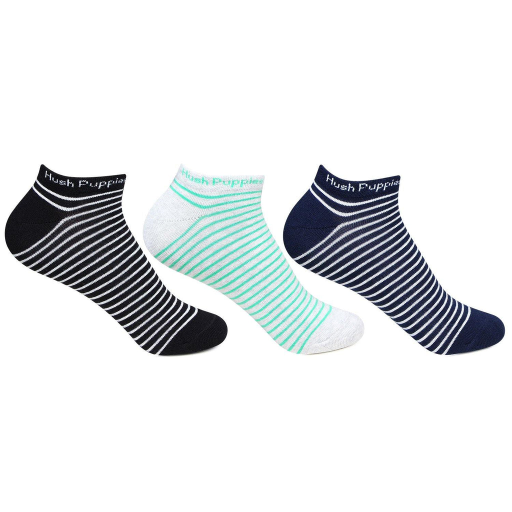 Hush Puppies Women's Stripe Low Ankle Socks - Pack of 3 - Bonjour Group
