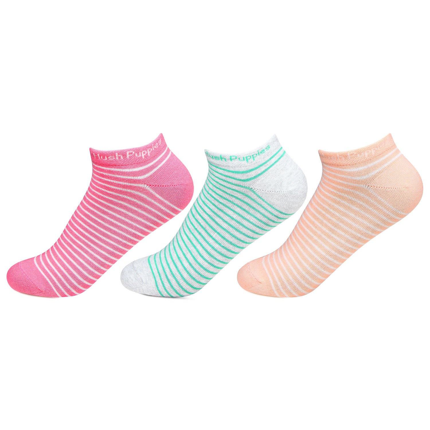 Hush Puppies Women's Stripe Low Ankle Socks - Pack of 3 - Bonjour Group