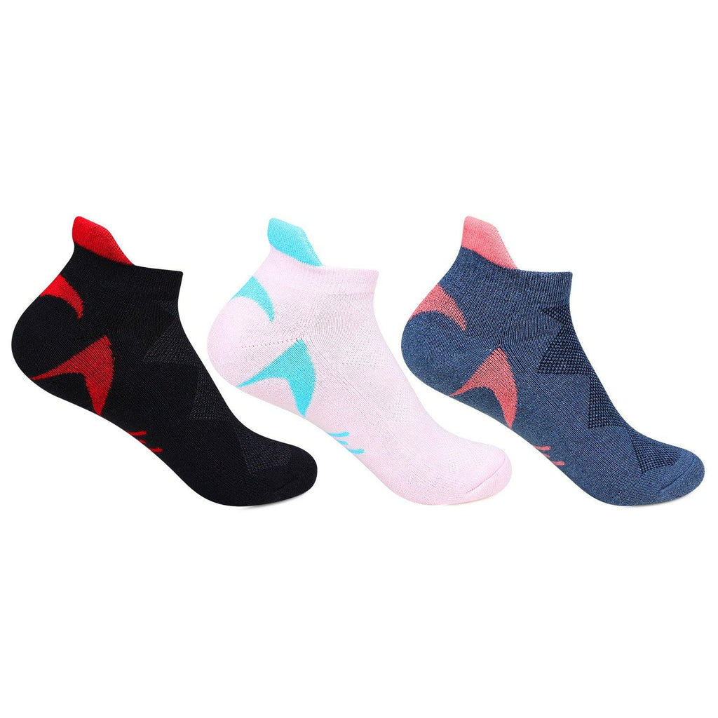 Hush Puppies Women's Multicolored Cushioned Ankle Socks - Pack of 3 - Bonjour Group