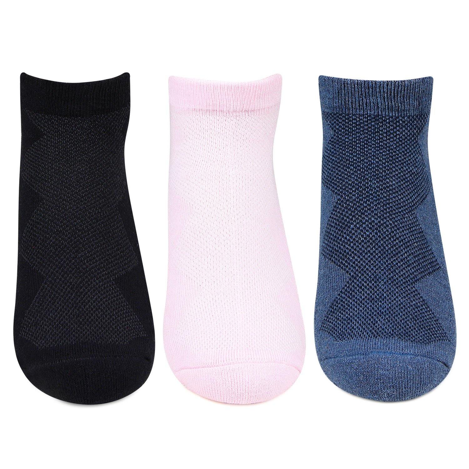Hush Puppies Women's Multicolored Cushioned Ankle Socks - Pack of 3 - Bonjour Group