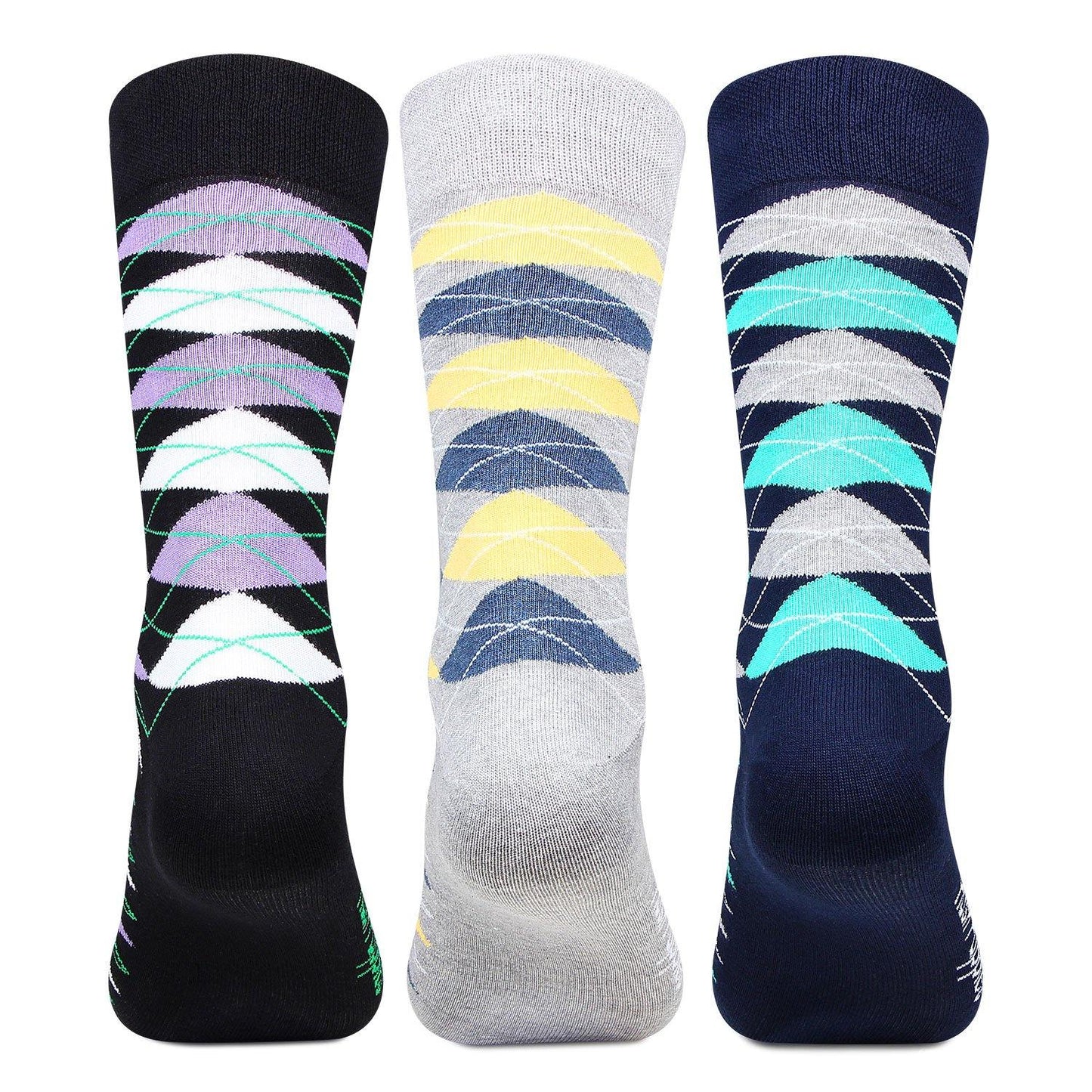 Hush Puppies Men's Multicolored Crew Socks -  Pack of 3 - Bonjour Group