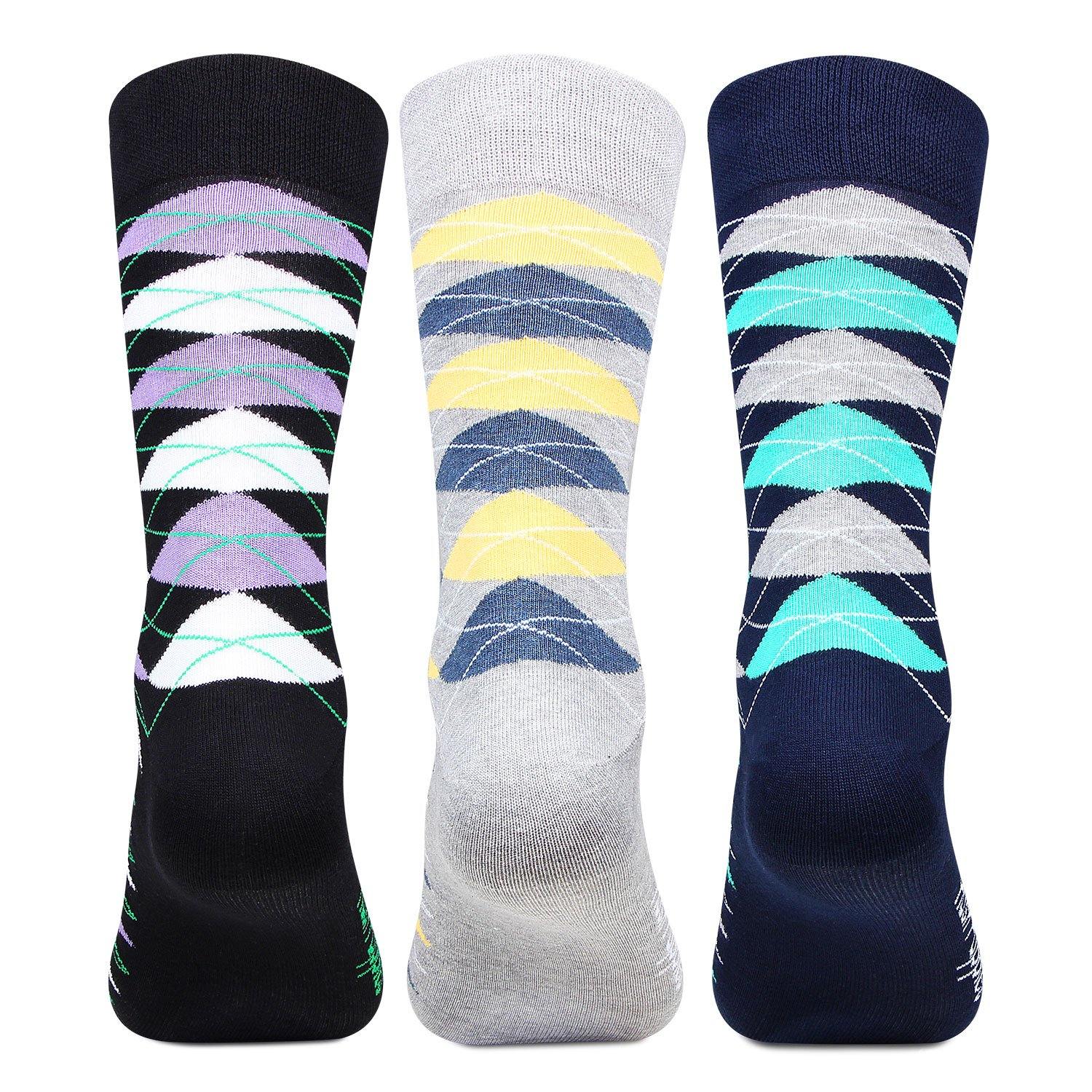 Hush Puppies Men's Multicolored Crew Socks -  Pack of 3 - Bonjour Group