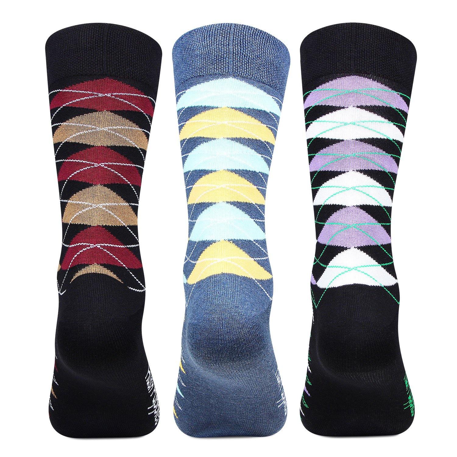 Hush Puppies Men's Multicolored Crew Socks - Pack of 3 - Bonjour Group