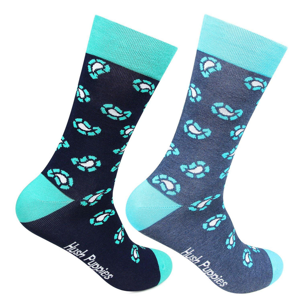 Hush Puppies Men's Multicoloured Paisley Design Crew Socks - Pack of 2 - Bonjour Group