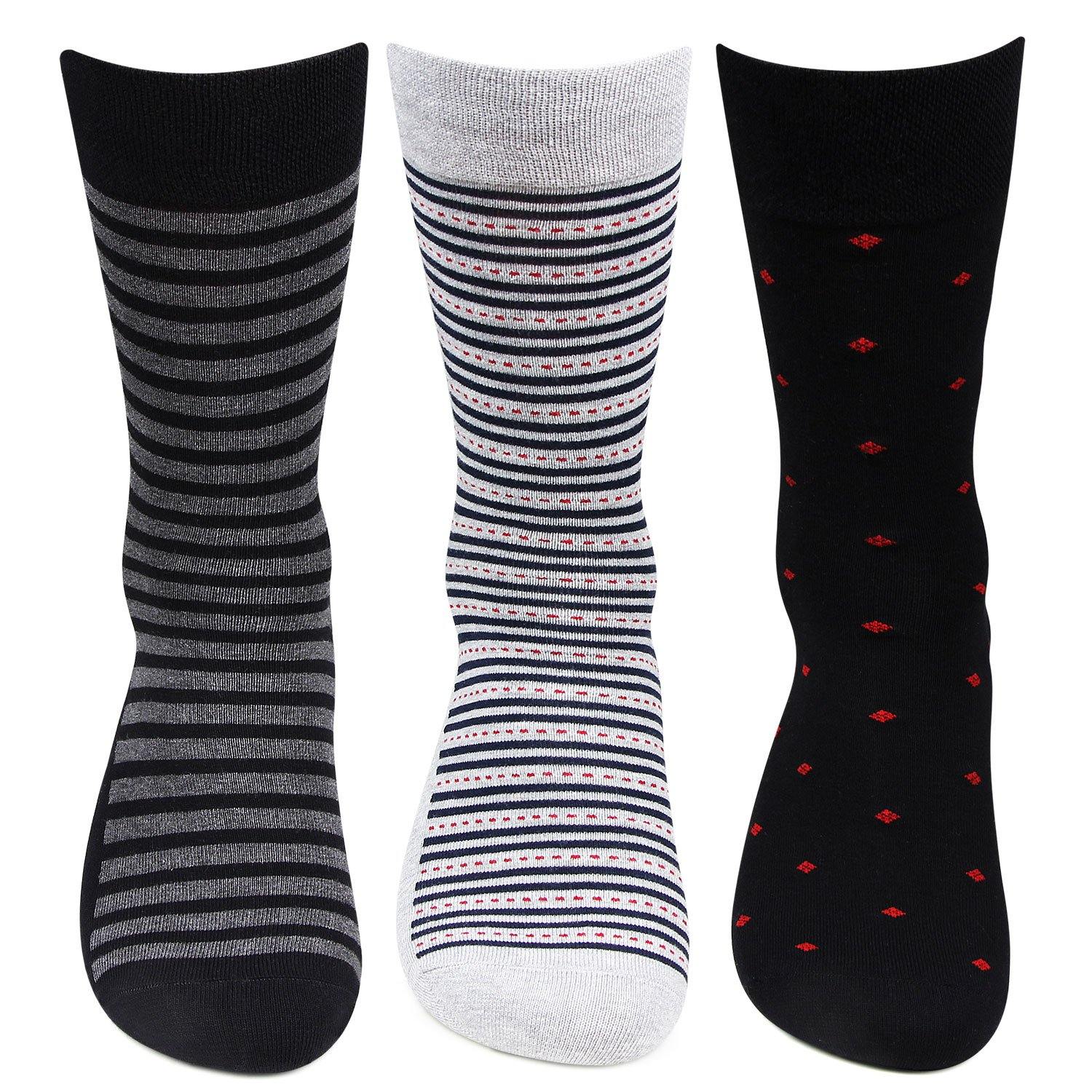 Hush Puppies Men's Multicolored Crew Socks -  Pack of 3 - Bonjour Group