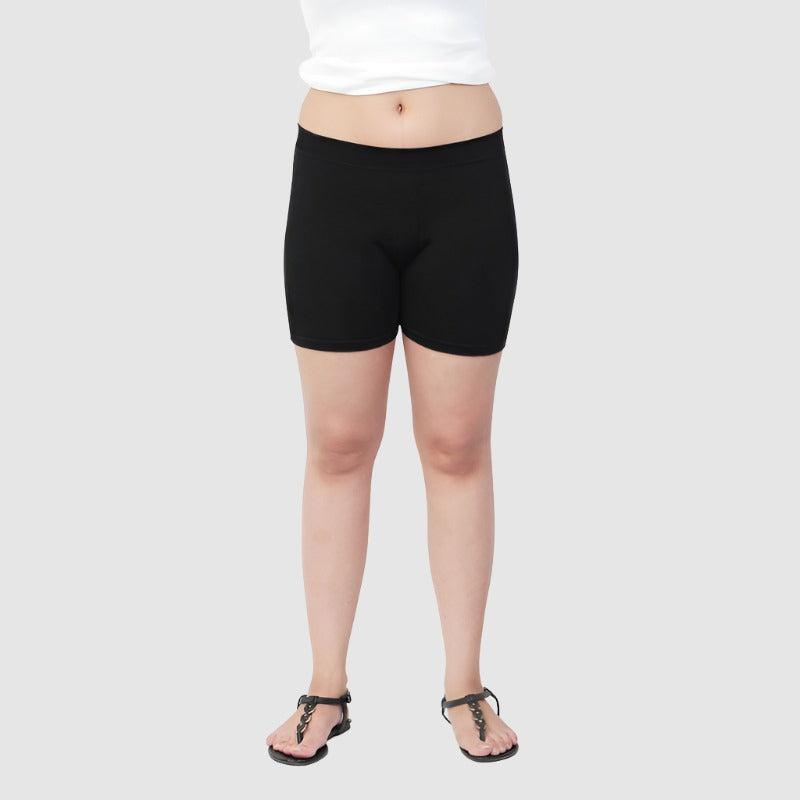 Girls Plain Seamless Under Skirts -Black - Bonjour Group