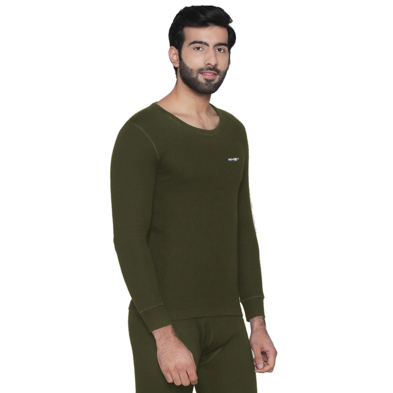  Plain Thermal Vest For Men - Olive