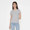 Plain Casual Half Sleeve Women's T-Shirt For Summer With Round Neck- Light Grey - Bonjour Group