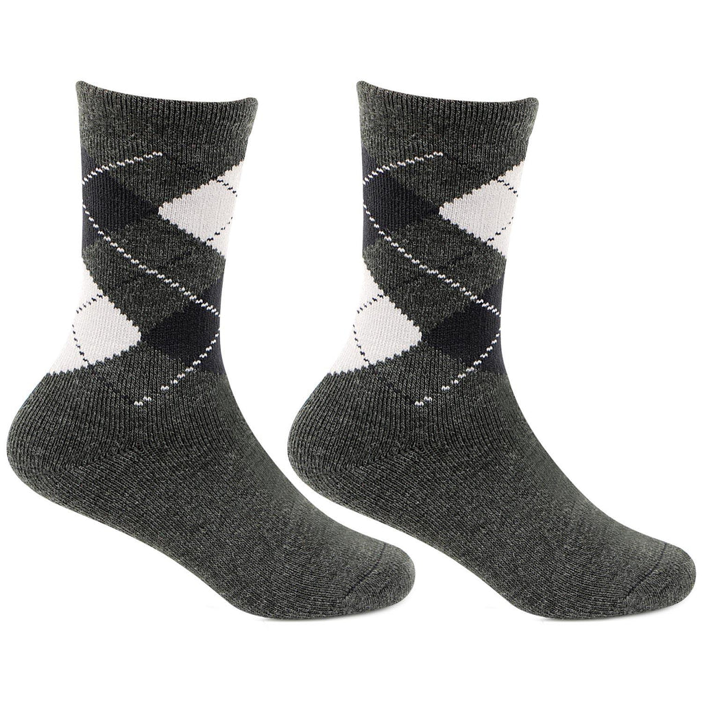 Argyle Pattern Woolen Crew Socks