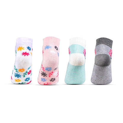Fashion Socks With Floral prints -Pack Of 4