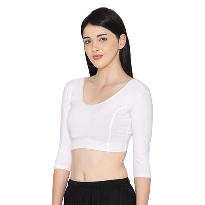 Half Sleeves white Blouse For Women