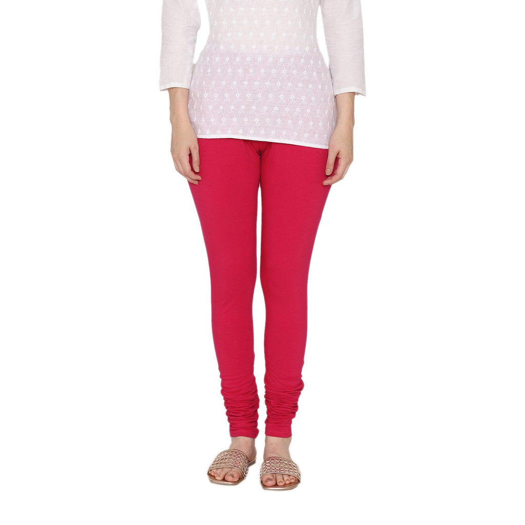 Vami Women's Cotton Stretchable Churidar Legging - Fuchsia – BONJOUR