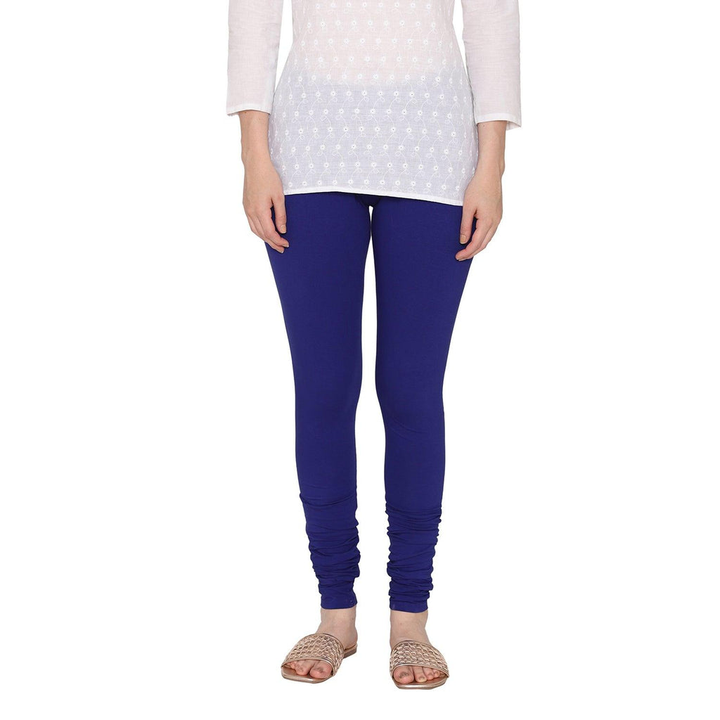 Vami Women s Cotton Stretchable Churidar Legging Ink Blue BONJOUR