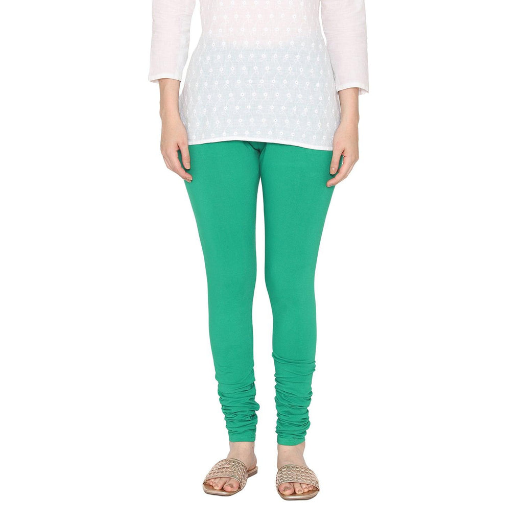 Women's Cotton Stretchable Churidar Legging - Spring Bud