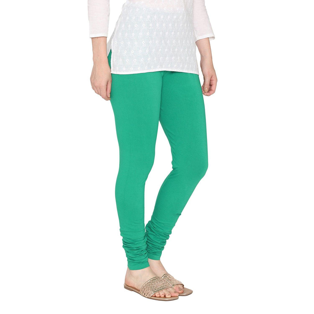 Vami Women's Cotton Stretchable Churidar Legging - Spring Bud