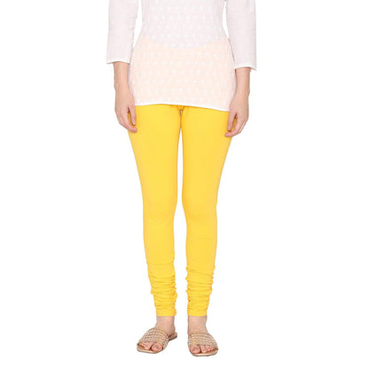 Vami Women's Cotton Stretchable Churidar Legging - Sun Flower
