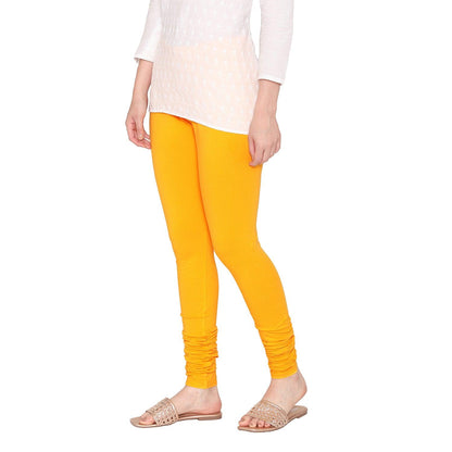 Women's Cotton Stretchable Churidar Legging - Marie Gold