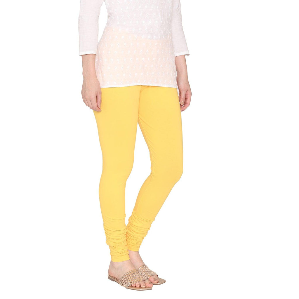 Vami Women's Cotton  Churidar Legging - Popcorn