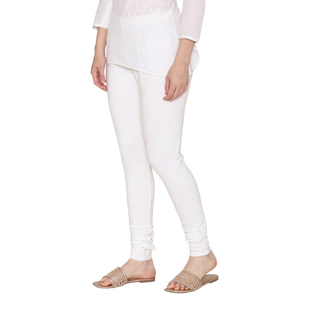 Vami Women's Cotton Stretchable Churidar Legging - Off White – BONJOUR