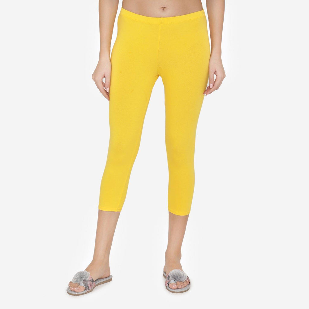 Women's Comfy Classy Capri Leggings - Sun Flower - Bonjour Group