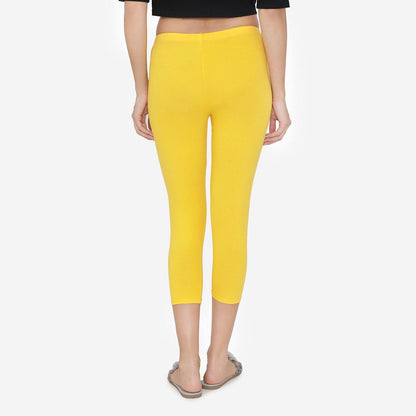 Women's Comfy Classy Capri Leggings - Sun Flower - Bonjour Group