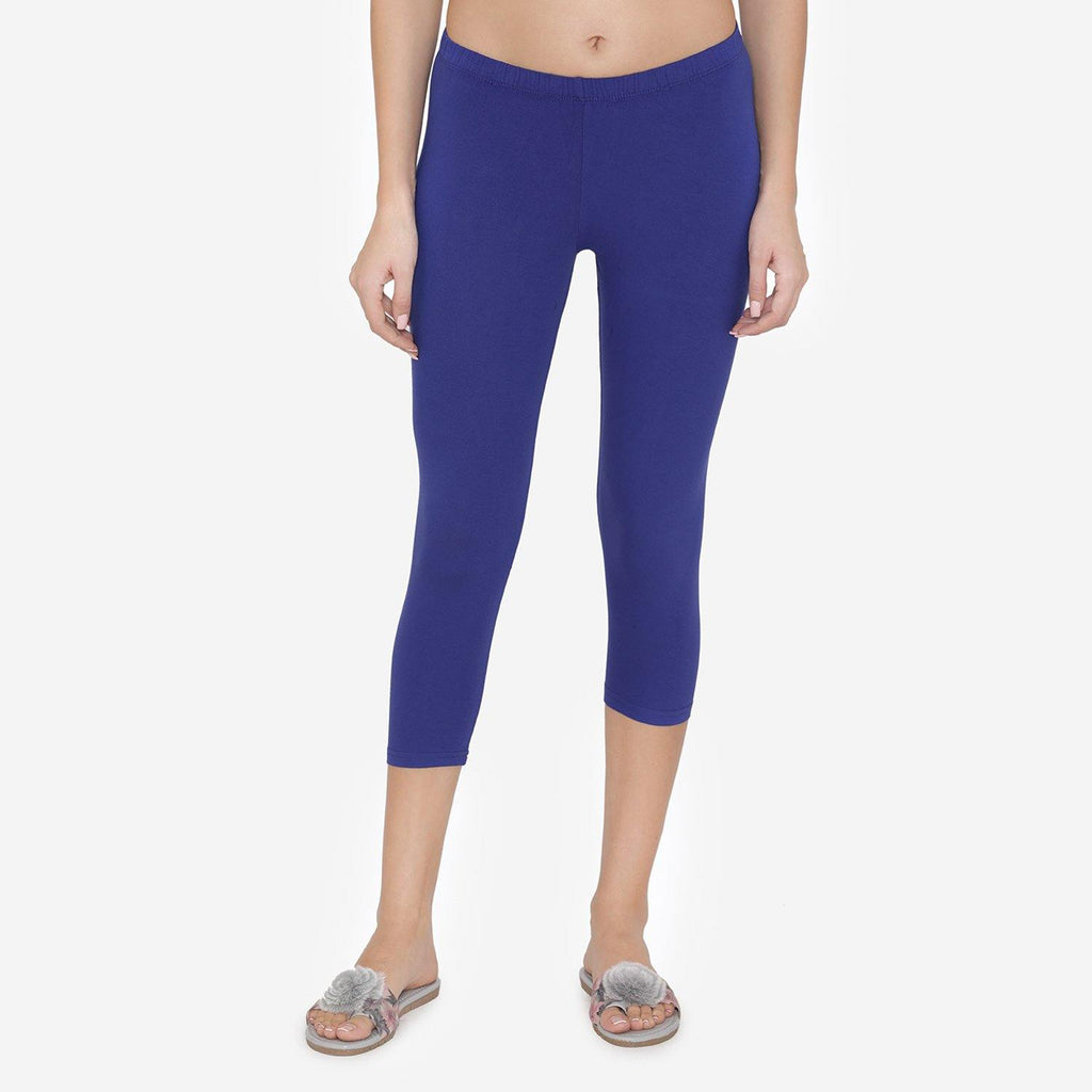 Women's Comfy Classy Capri Leggings - Ink Blue – BONJOUR