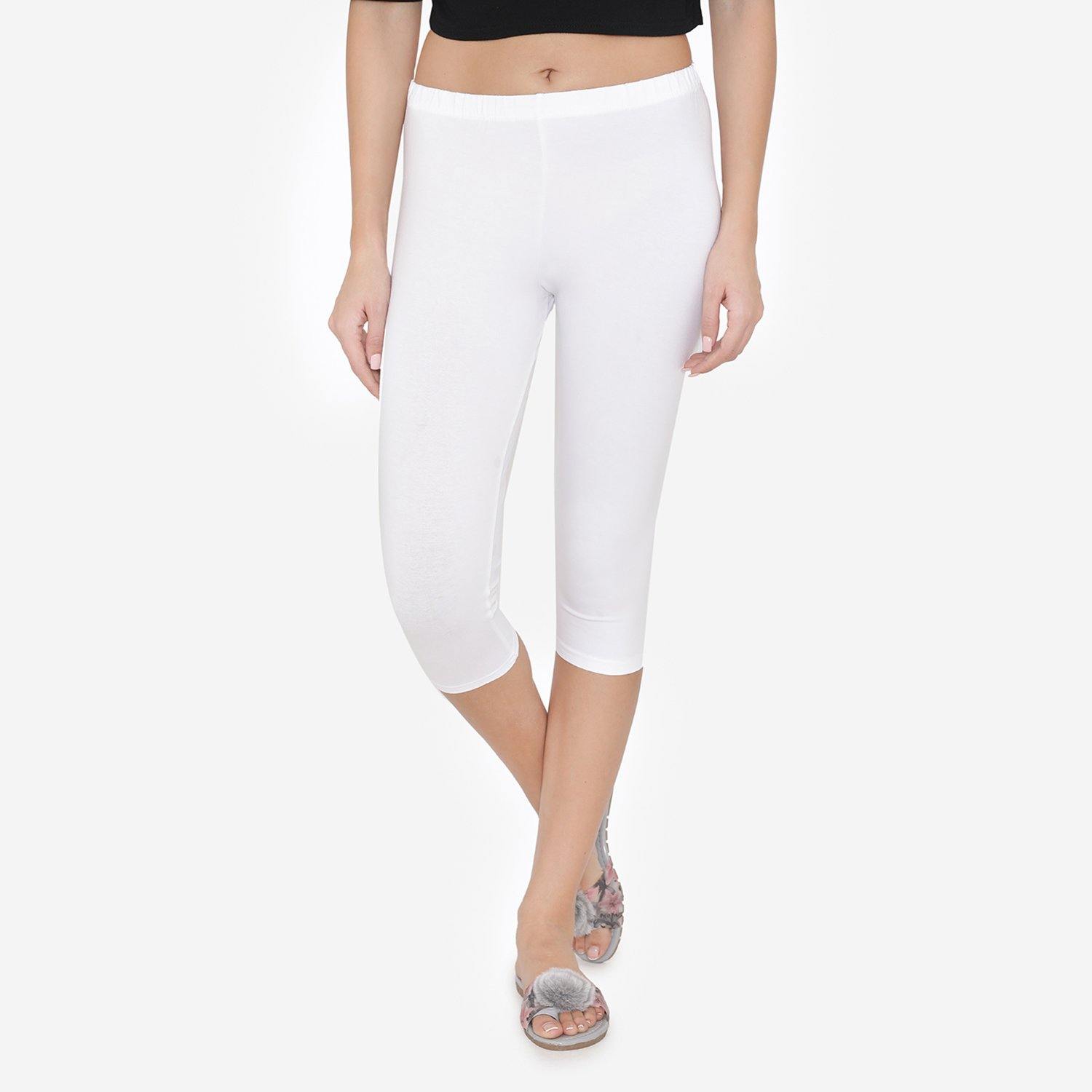 Women's Comfy Classy Capri Leggings - White - Bonjour Group