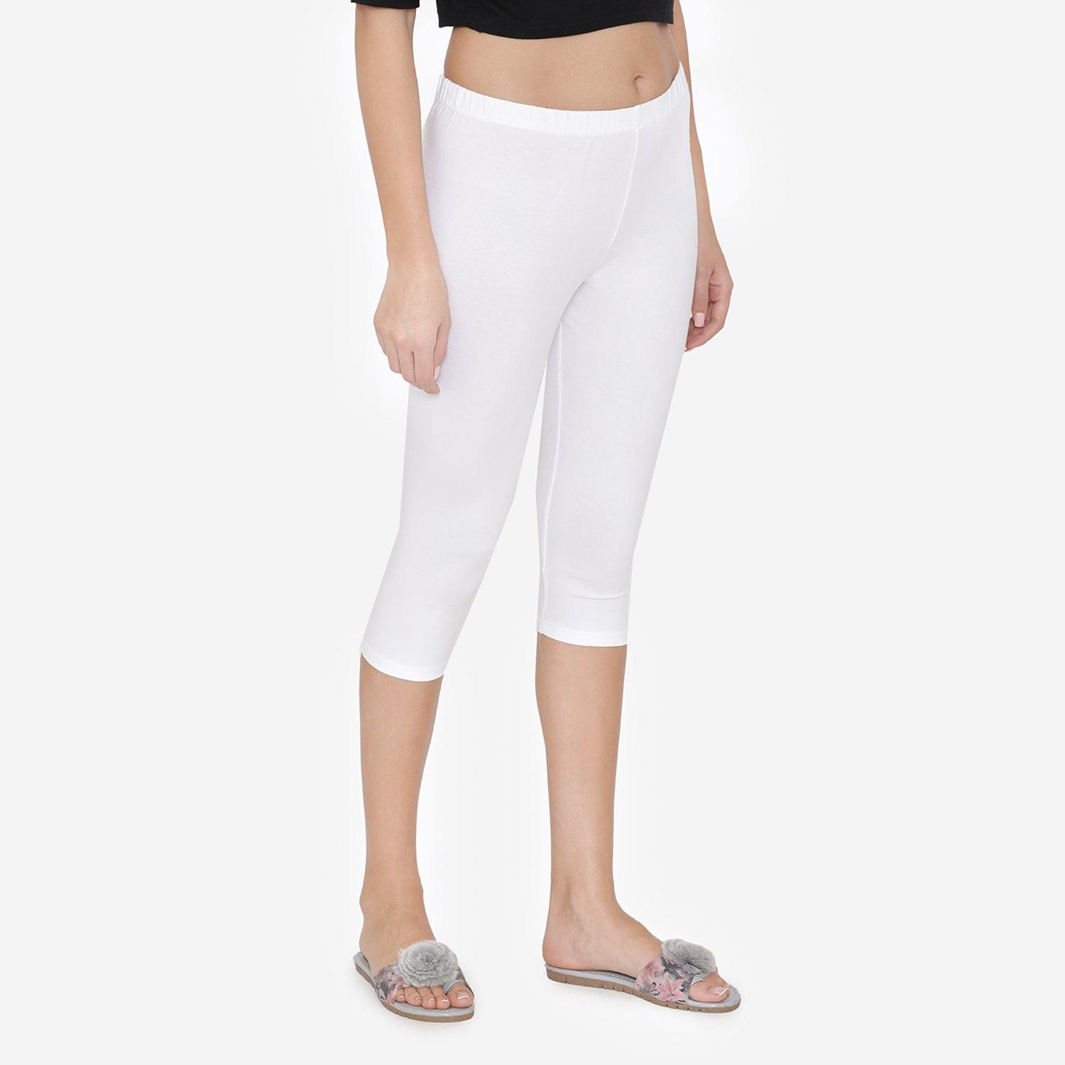 Women's Comfy Classy Capri Leggings - White - Bonjour Group