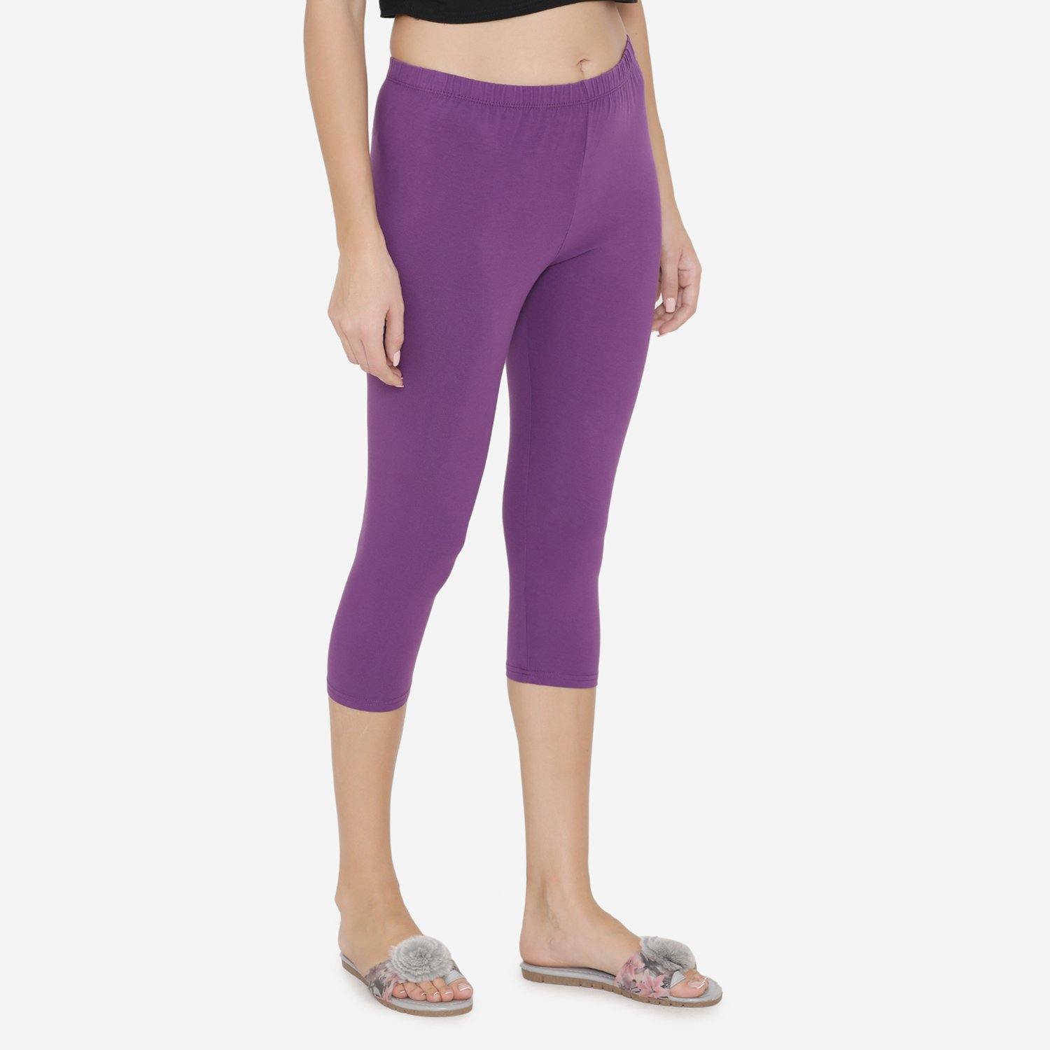 Women's Comfy Classy Capri Leggings - Imperial Purple - Bonjour Group