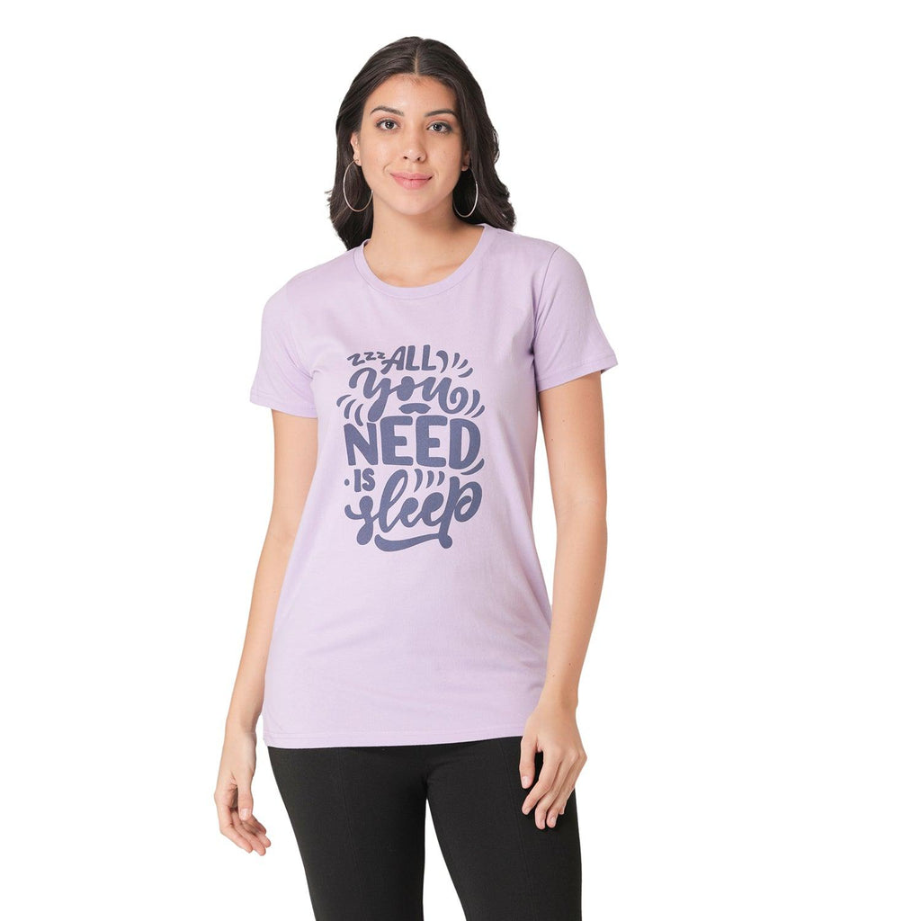 Women Chest-Print Sleeping T-shirt