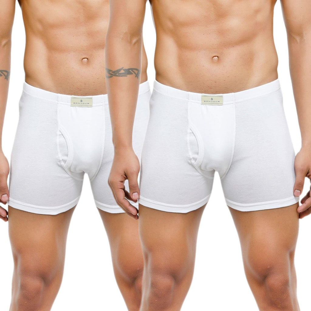 Men's Mid-Rise Classic Cotton Trunks - Pack of 2 - Bonjour Group