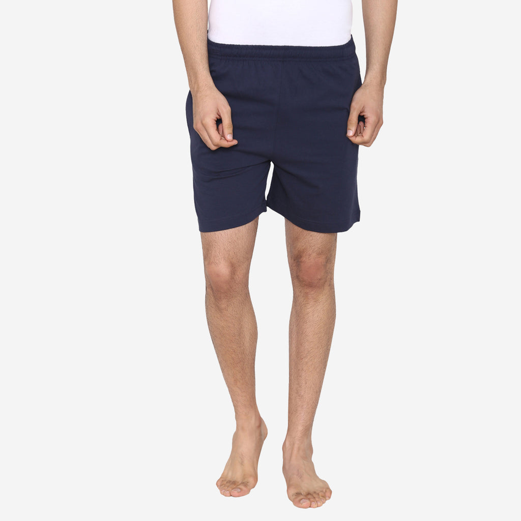 Men's Plain Cotton Shorts - Navy