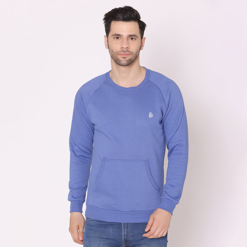 Men's Round Neck Full Sleeves Regular Fit Solid Sweatshirt 