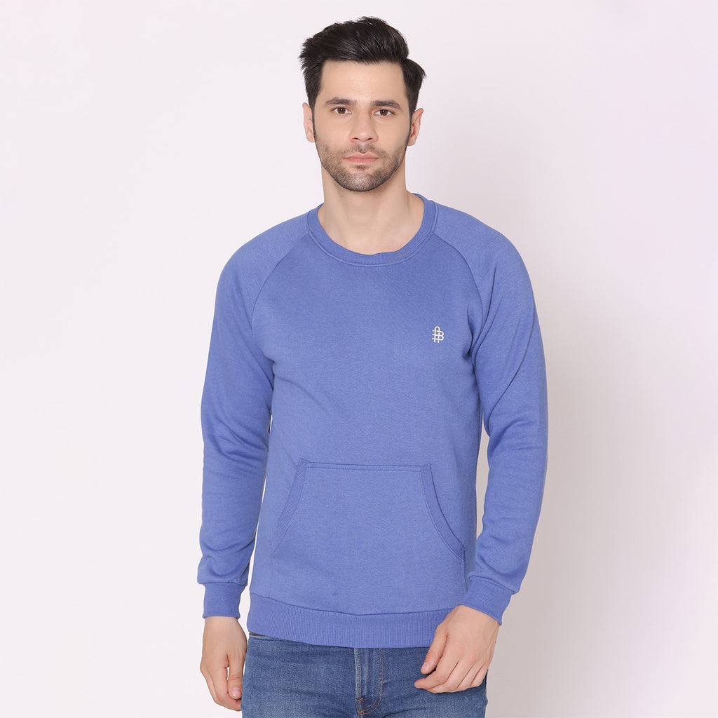 Men's Round Neck Full Sleeves Regular Fit Solid Sweatshirt 