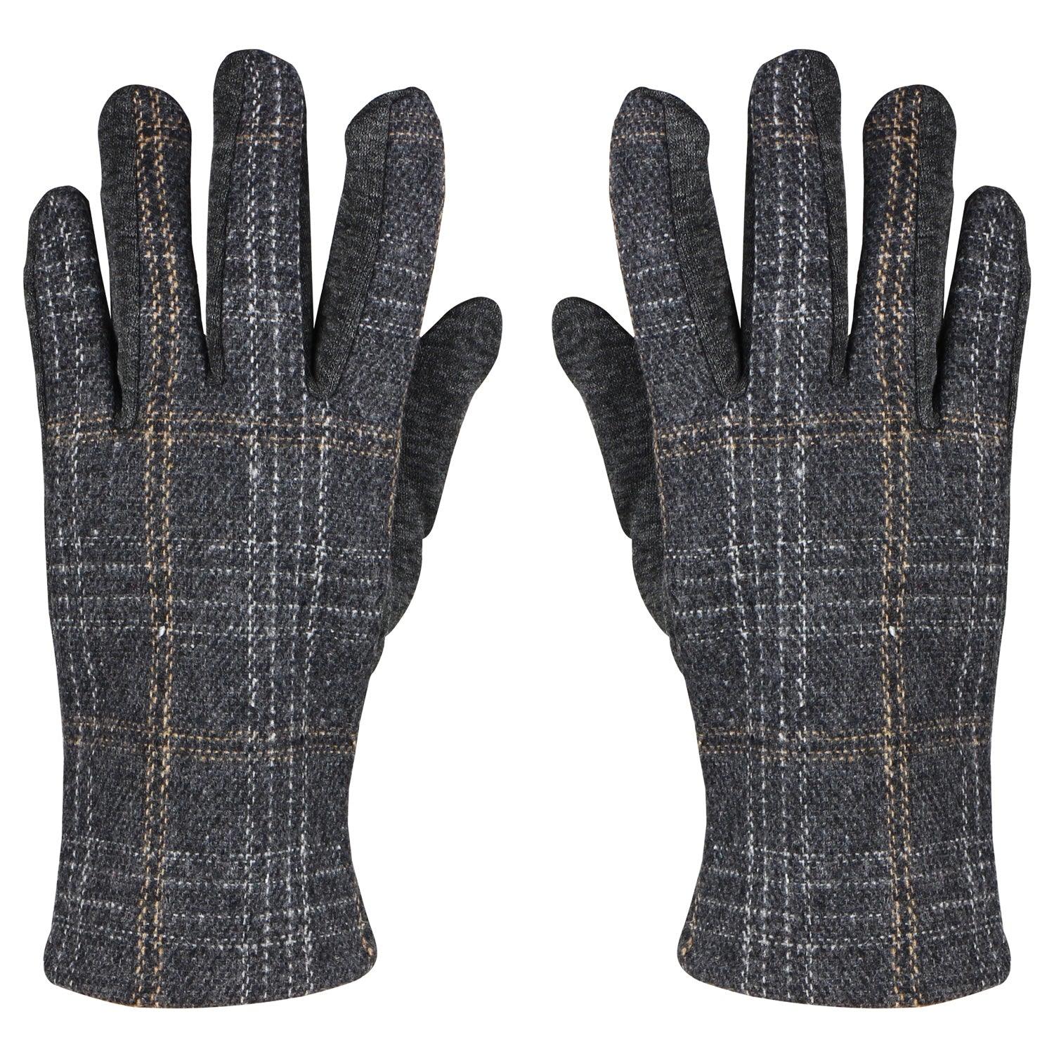 Men's Woolen Gloves In Dark Grey