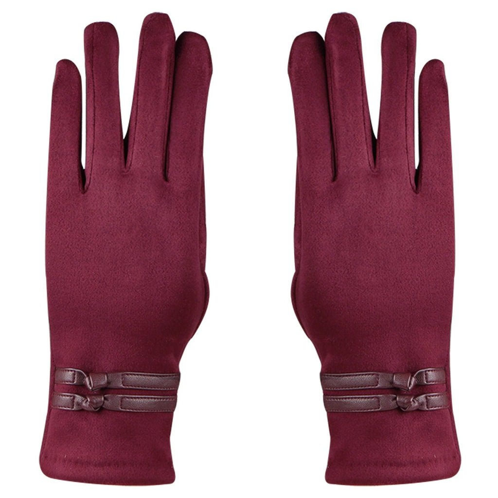 Designer Winter Gloves For Women Maroon BONJOUR