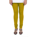 Women's Cotton Churidar Leggings (Free Size) - Golden
