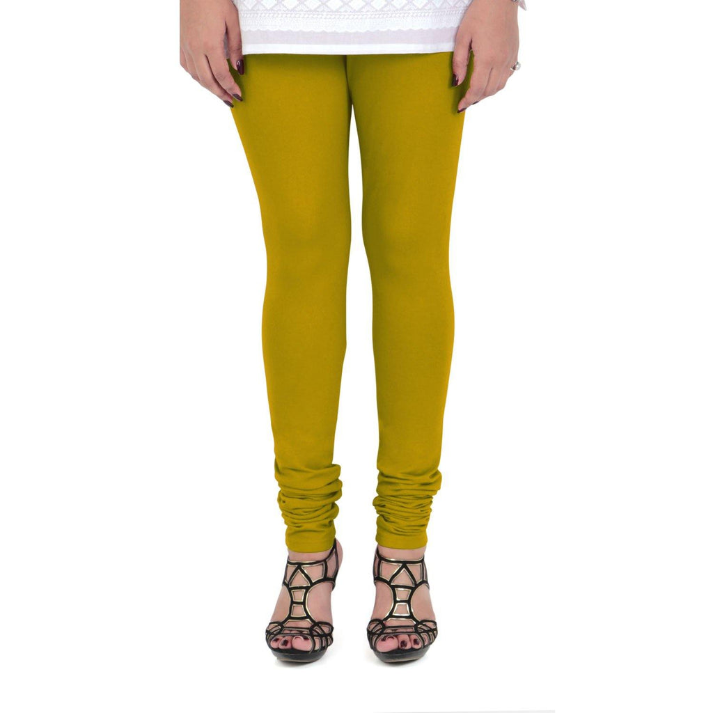 Vami Women's Cotton Stretchable Churidar Legging - Golden - Bonjour Group