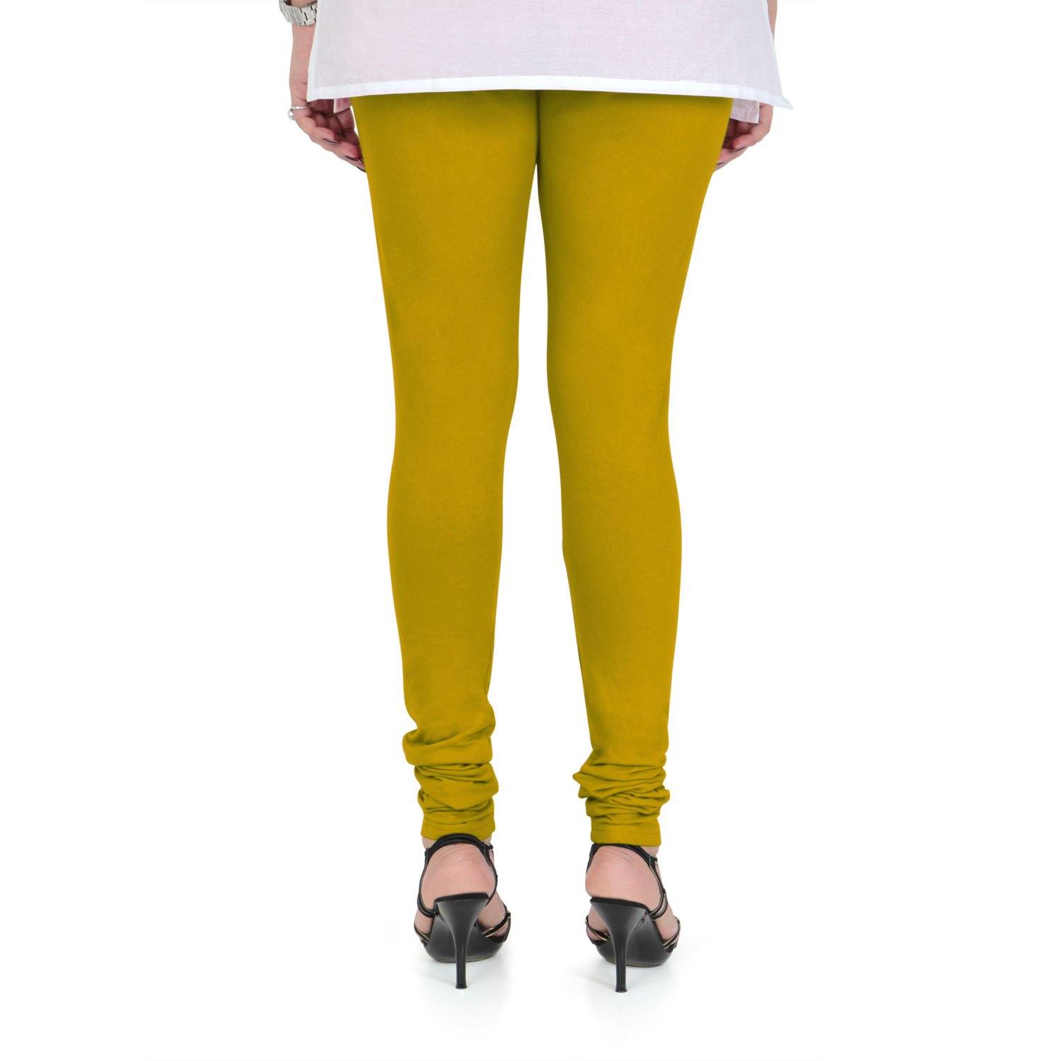 Vami Women's Cotton Stretchable Churidar Legging - Golden - Bonjour Group