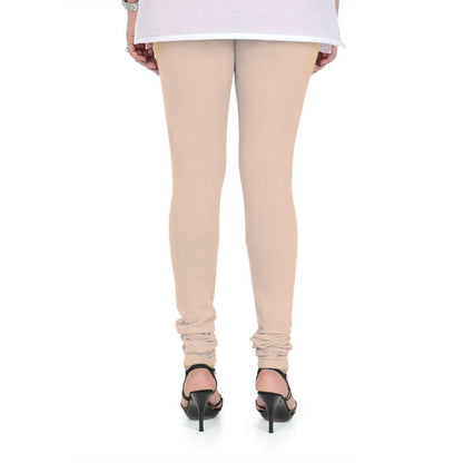 Vami Women's Cotton Stretchable Churidar Legging - Lt. Skin - Bonjour Group